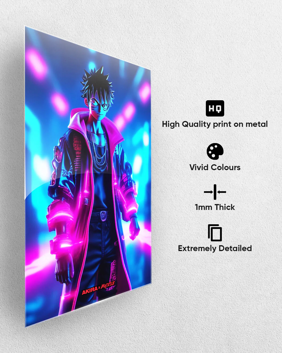 One Piece-Neon Luffy [AKIRA] Metal-Poster - Image 4