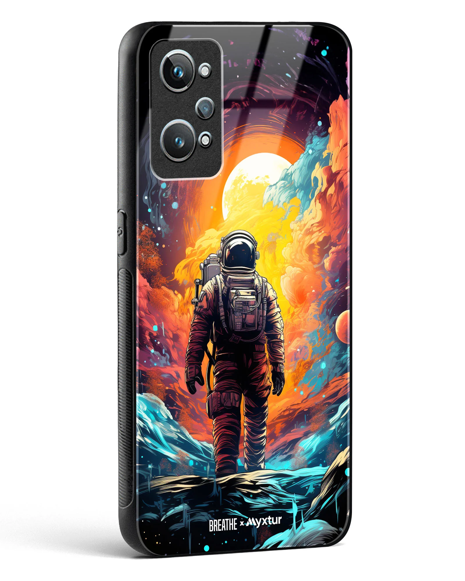 Technicolor Space Adventure [BREATHE] Glass Case Phone Cover (Realme) - Image 100
