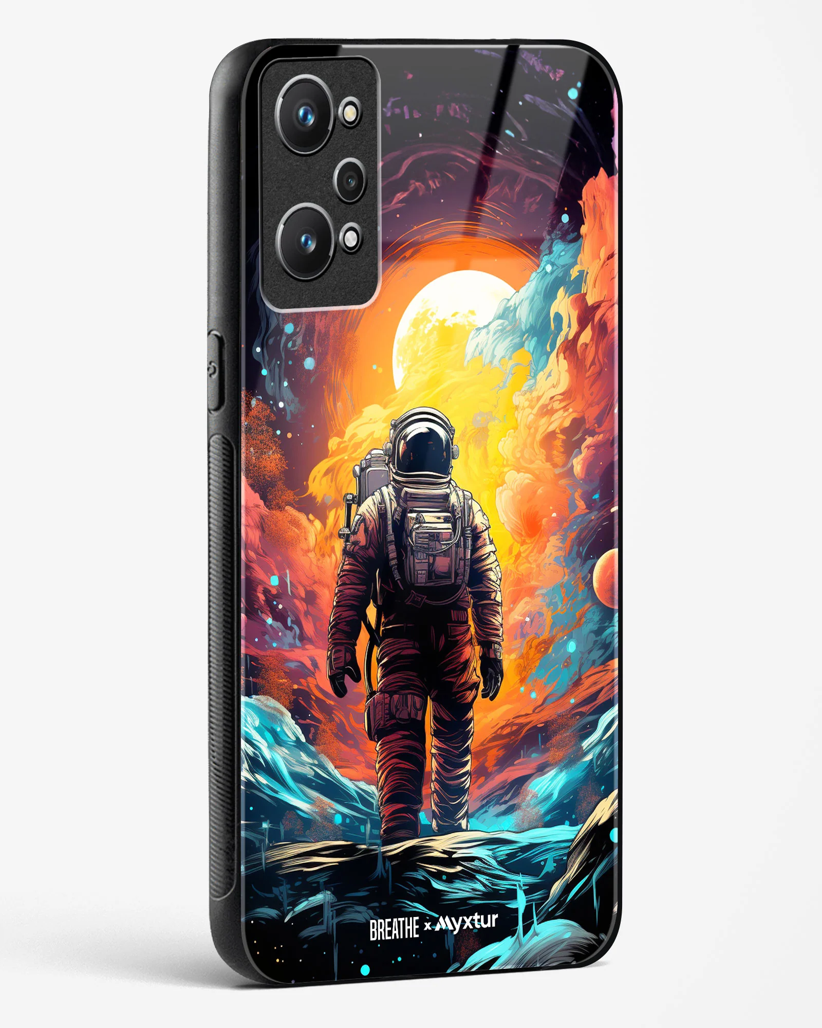 Technicolor Space Adventure [BREATHE] Glass Case Phone Cover (Realme) - Image 104