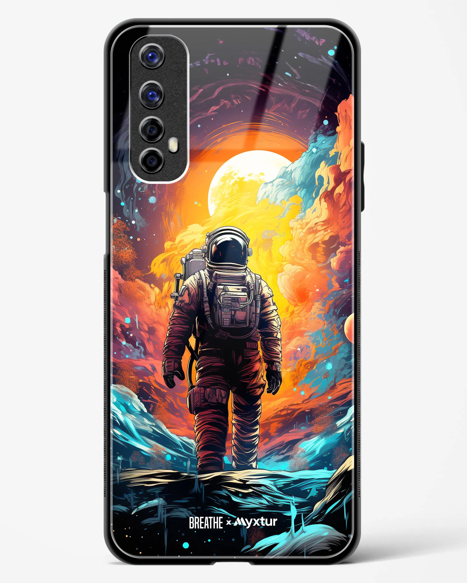 Technicolor Space Adventure [BREATHE] Glass Case Phone Cover (Realme) - Image 107