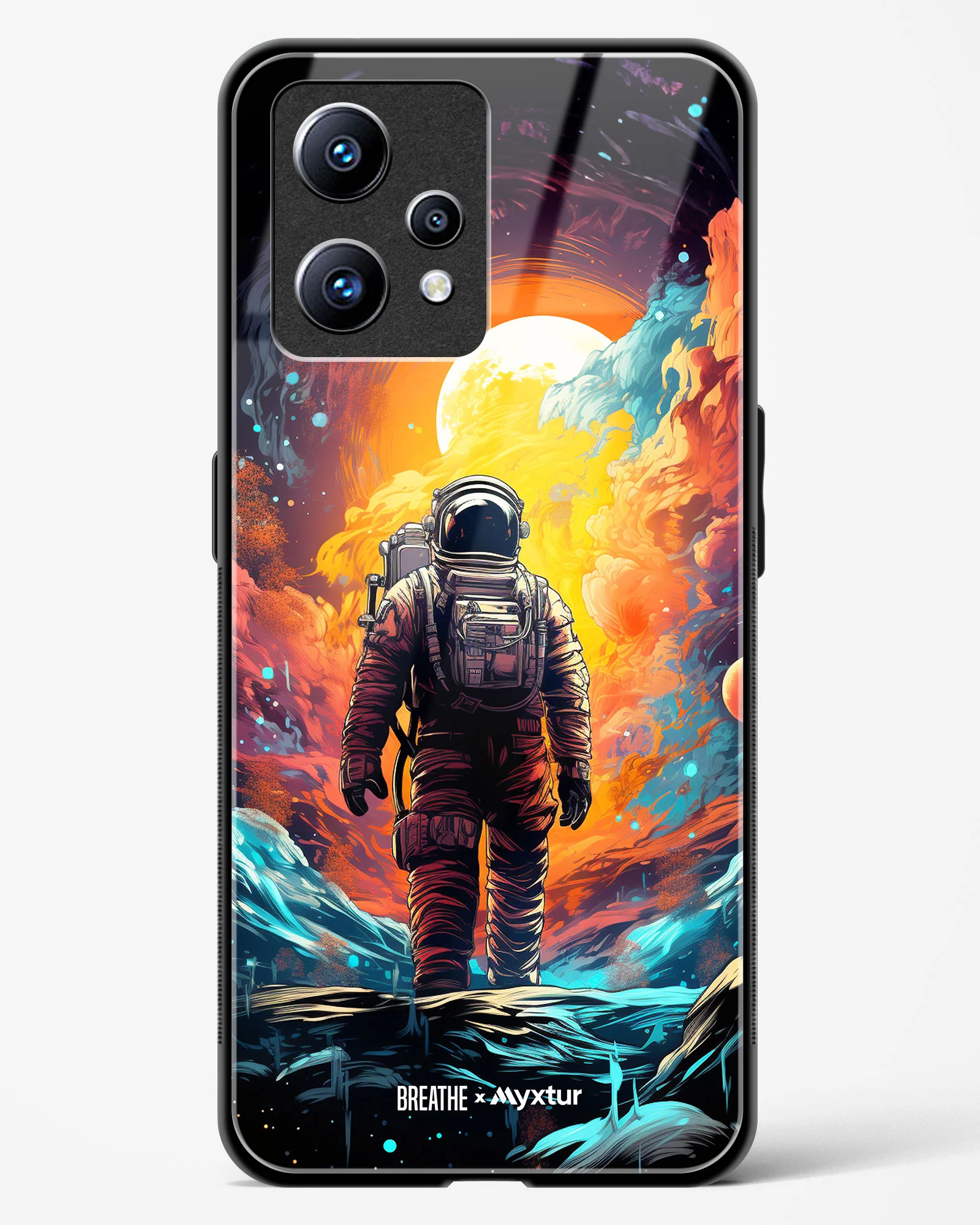 Technicolor Space Adventure [BREATHE] Glass Case Phone Cover (Realme) - Image 111