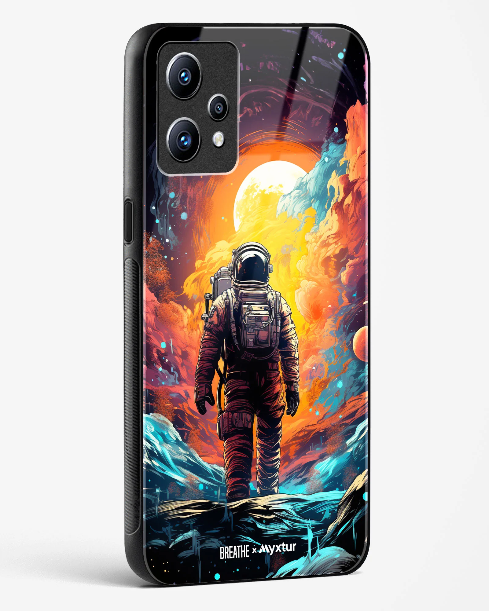 Technicolor Space Adventure [BREATHE] Glass Case Phone Cover (Realme) - Image 112