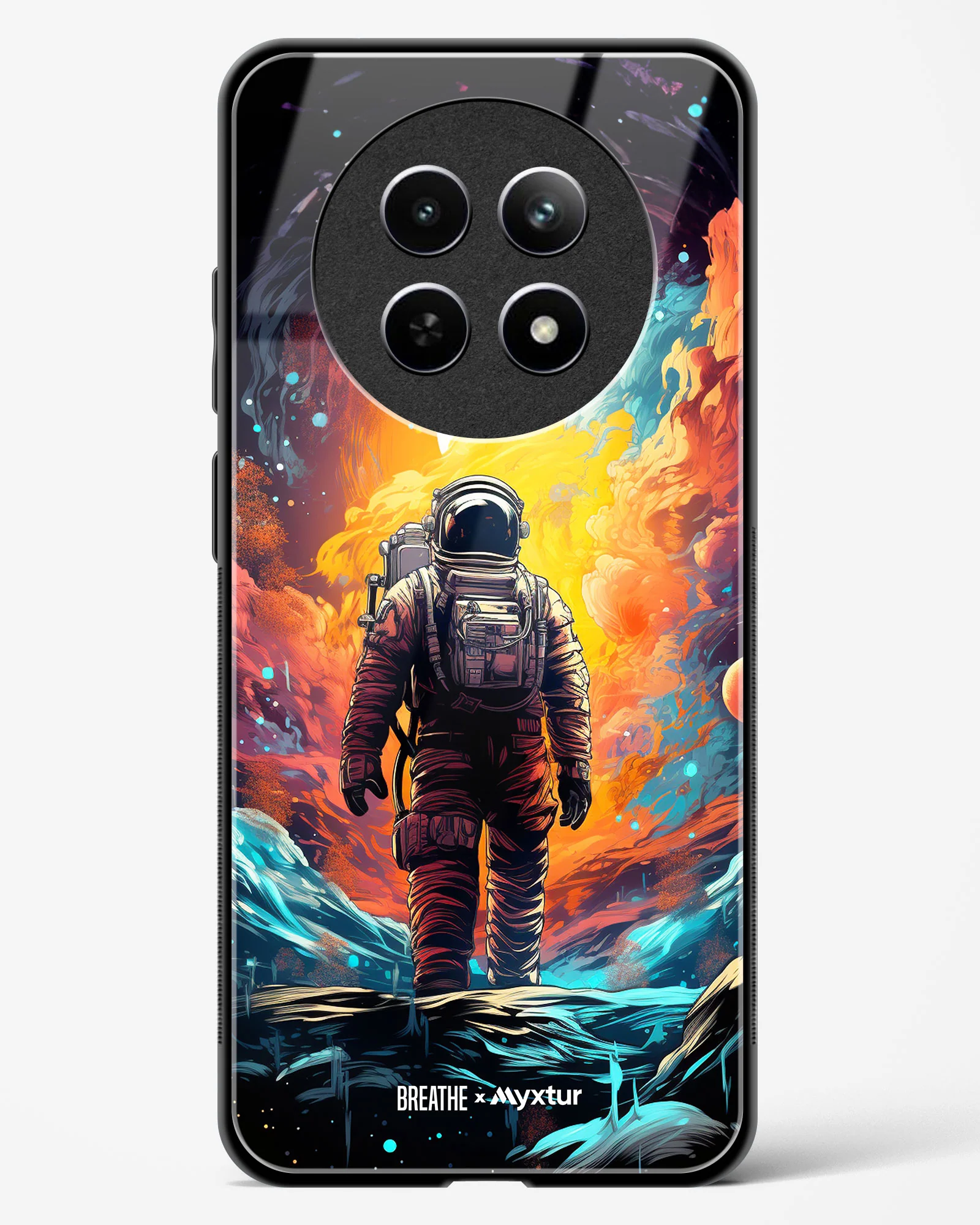 Technicolor Space Adventure [BREATHE] Glass Case Phone Cover (Realme) - Image 123