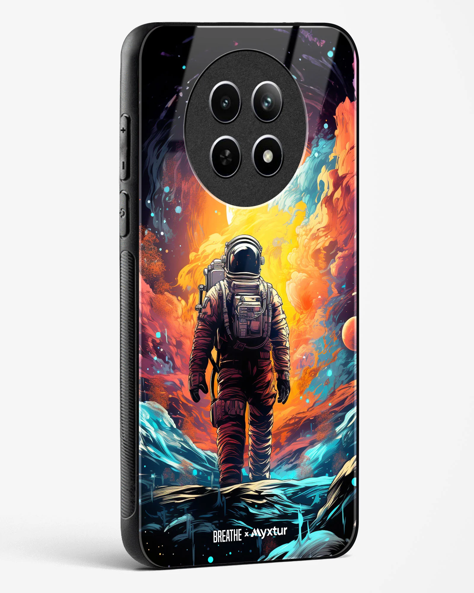 Technicolor Space Adventure [BREATHE] Glass Case Phone Cover (Realme) - Image 14