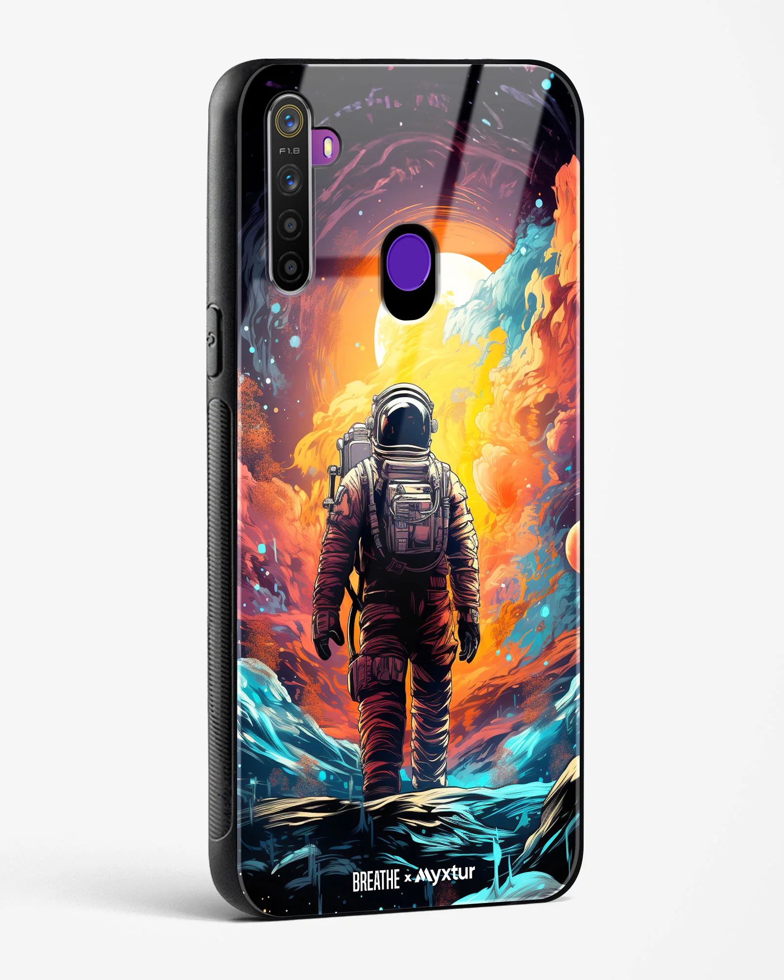 Technicolor Space Adventure [BREATHE] Glass Case Phone Cover (Realme) - Image 44