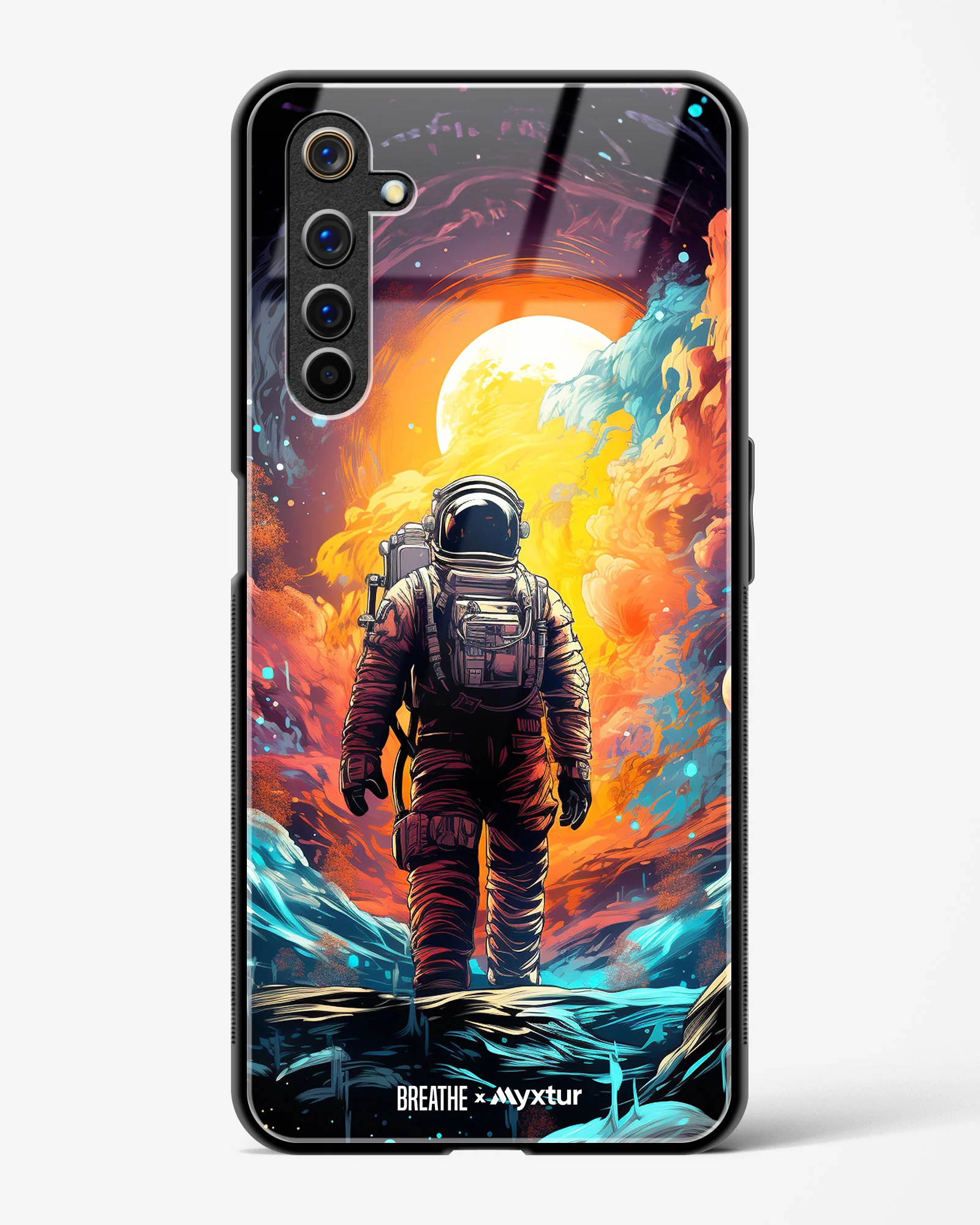 Technicolor Space Adventure [BREATHE] Glass Case Phone Cover (Realme) - Image 49