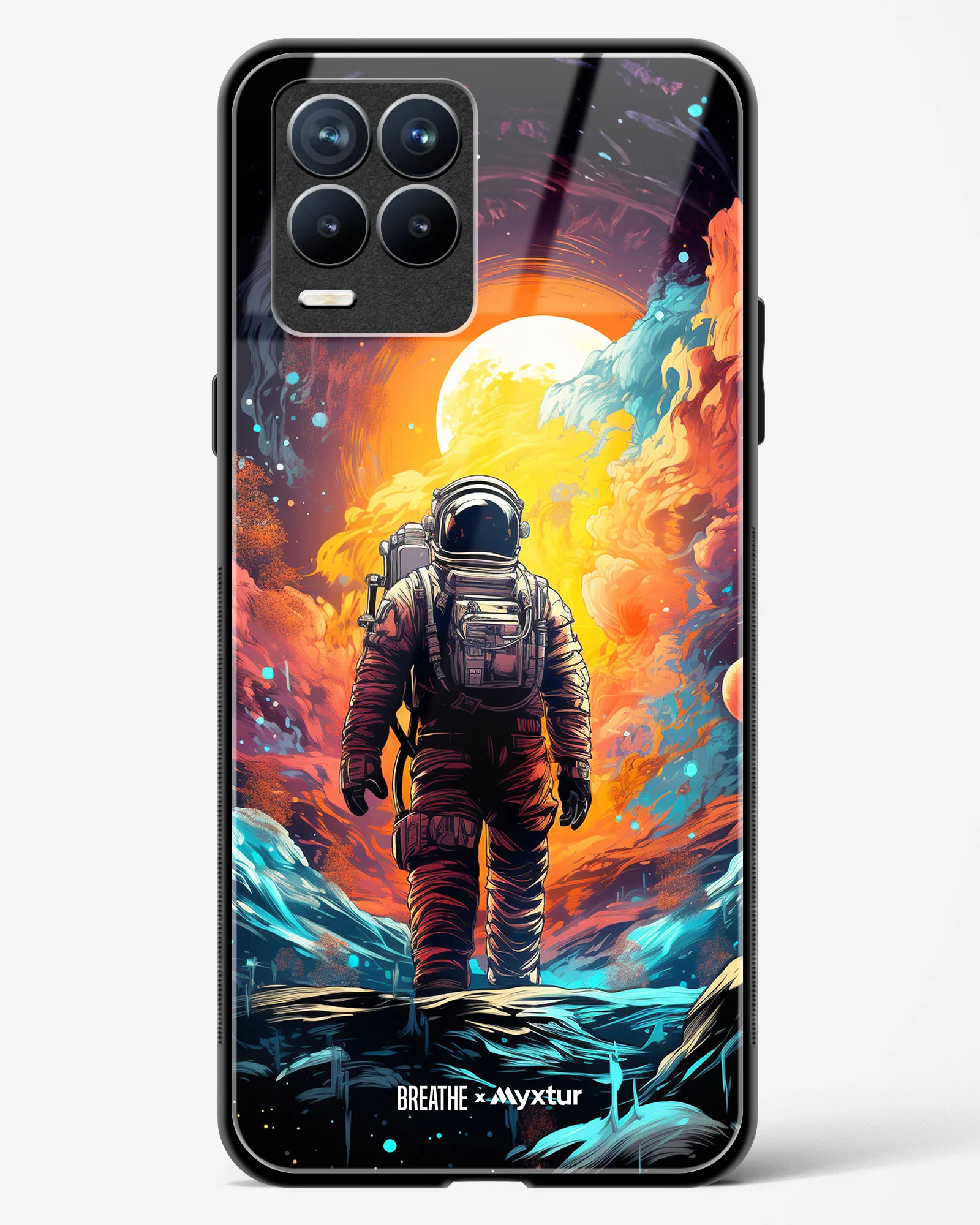 Technicolor Space Adventure [BREATHE] Glass Case Phone Cover (Realme) - Image 59