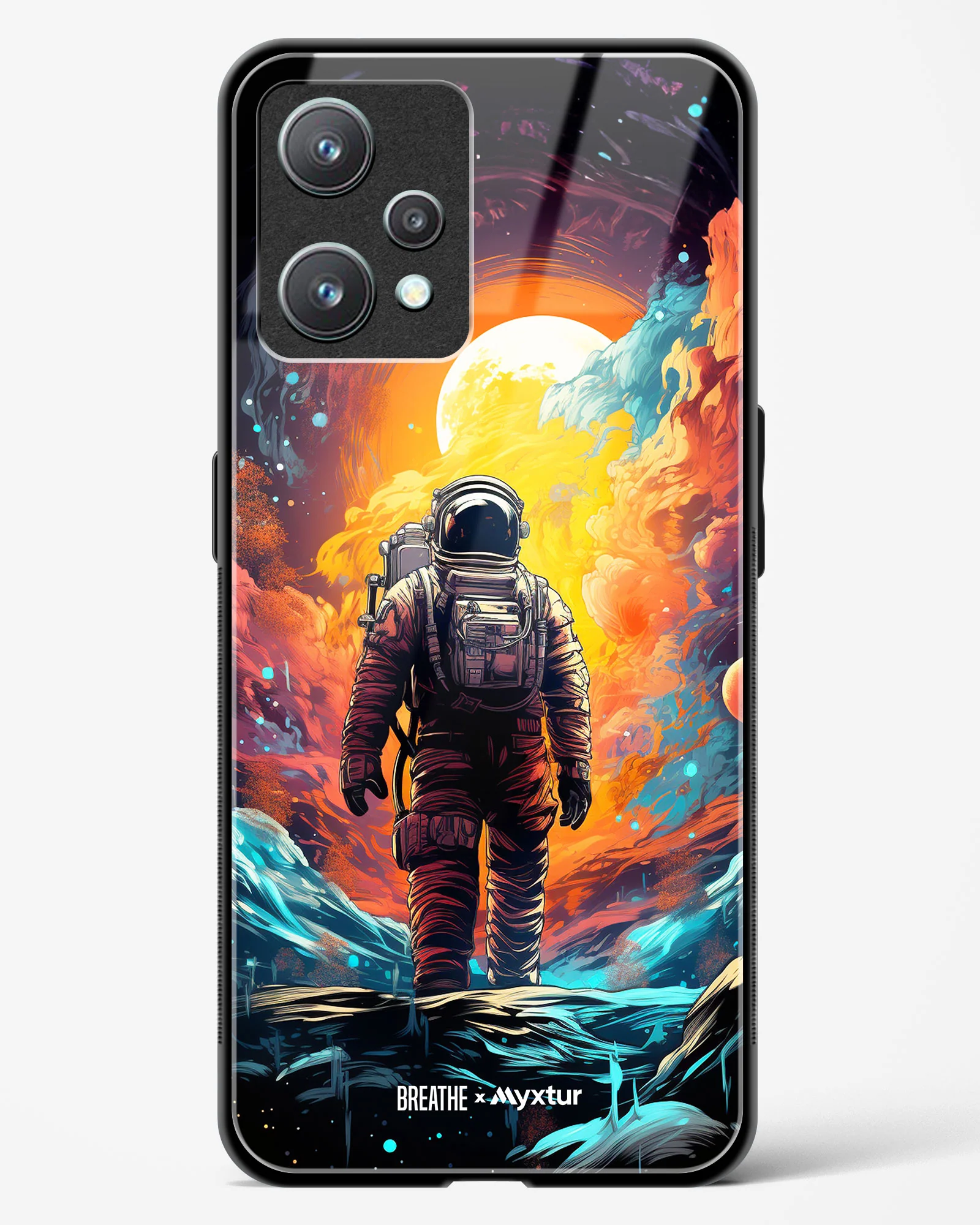 Technicolor Space Adventure [BREATHE] Glass Case Phone Cover (Realme) - Image 77
