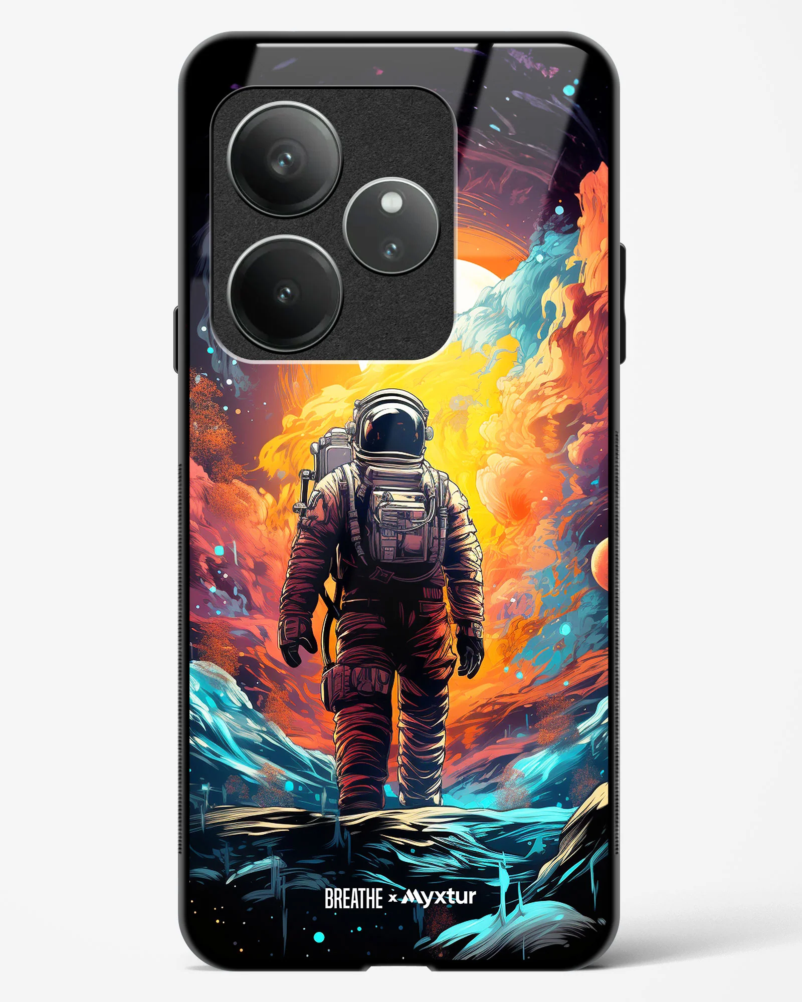 Technicolor Space Adventure [BREATHE] Glass Case Phone Cover (Realme) - Image 89
