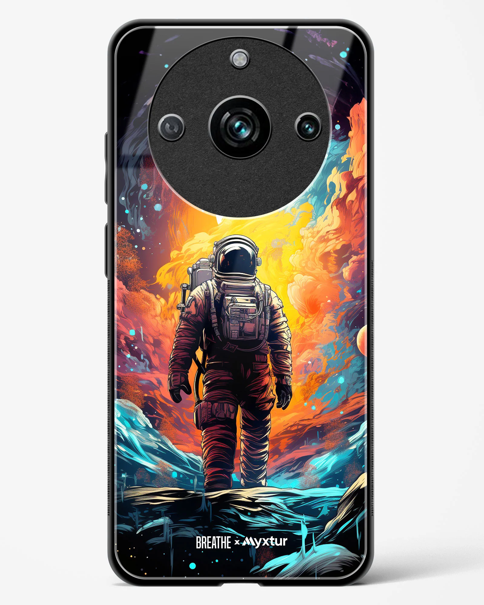 Technicolor Space Adventure [BREATHE] Glass Case Phone Cover (Realme) - Image 9
